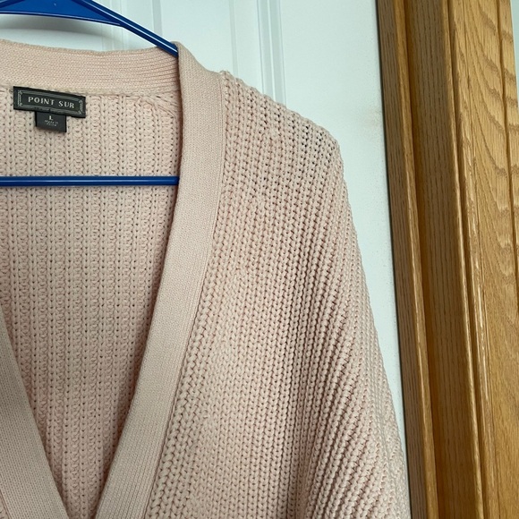 J. Crew Point Sur Blush Pink Chunky Knit Cardigan Sweater Size Large - Picture 3 of 10